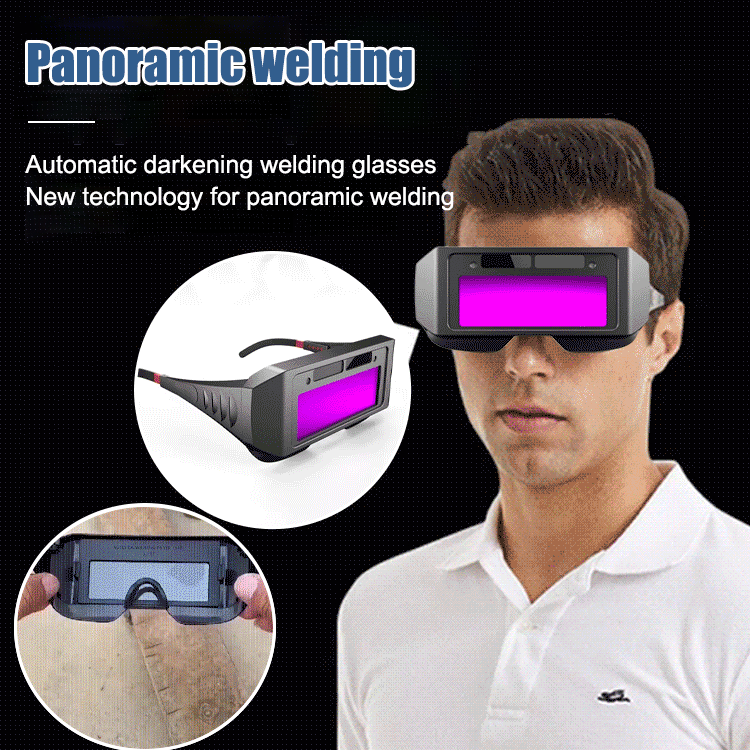Person wearing the welding goggles
