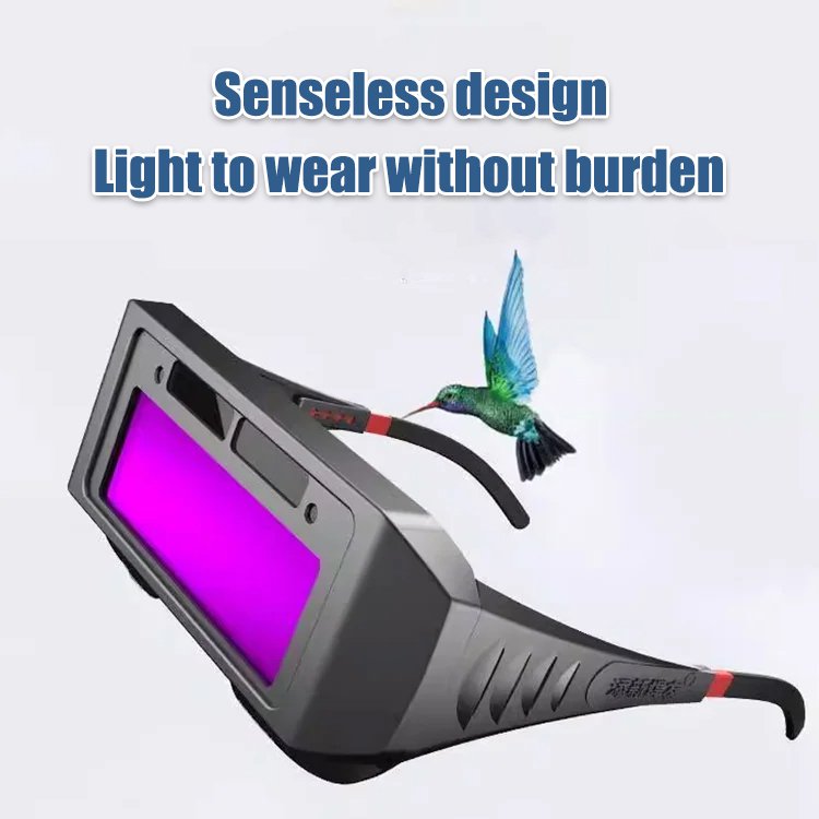 Side profile of the welding goggles