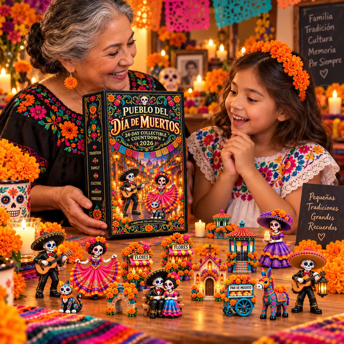 Day of the Dead countdown calendar arranged as a seasonal display