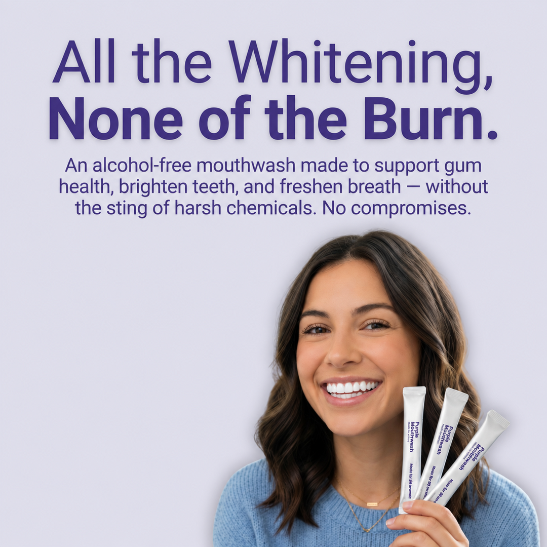 Purple Teeth Whitening Mouthwash Sachets